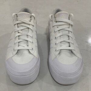 Adidas White Canvas Sneakers Size 8.5 white